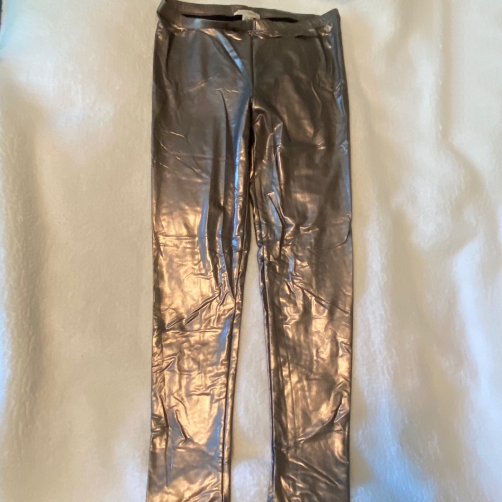 Metallic leggings.